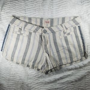 3/$12 Blue and cream striped shorts